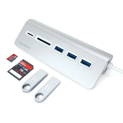 Satechi USB-C Combo Hub For Desktop (Silver) - Digital3d.com.au